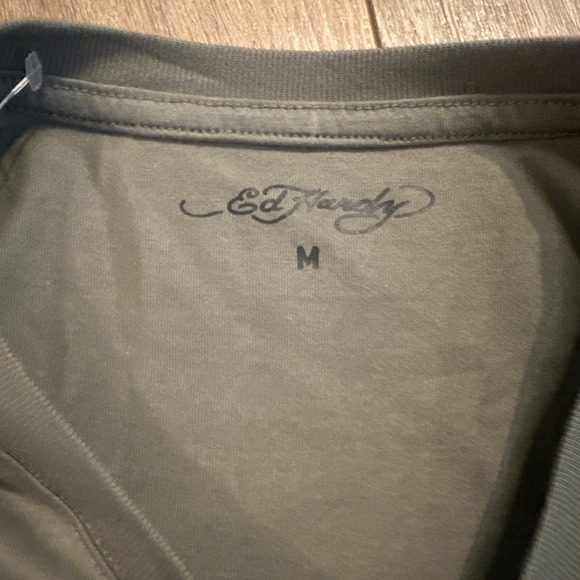 Ed Hardy Shirt Men's Crouching Panther Graphic Tattoo Y2K Streetwear Olive‎ Med - Picture 5 of 9